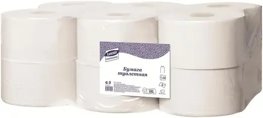 Luscan Professional бумага туалетная (12 рулонов в упаковке) 1 слой (95*95*200*195 мм)