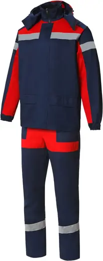Союзспецодежда Континент костюм с СВП (куртка + полукомбинезон 60-62) 170-176 темно-синий/красный