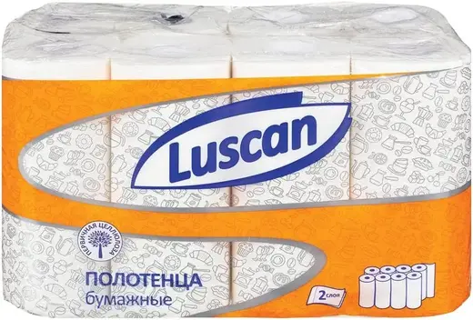 Luscan полотенца бумажные (12 м) 107 мм 48 листов 220 * 250 мм 8 рулонов в упаковке