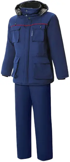 Союзспецодежда Эксперт-К Нью костюм утепленный (куртка + полукомбинезон 64-66) 170-176 темно-синий смесовая Ergostuff 35% хлопок, 65% полиэстер 210 г/