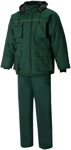 Союзспецодежда Эксперт-К Нью костюм утепленный (куртка + полукомбинезон 52-54) 158-164 темно-зеленый смесовая Ergostuff 35% хлопок, 65% полиэстер 210
