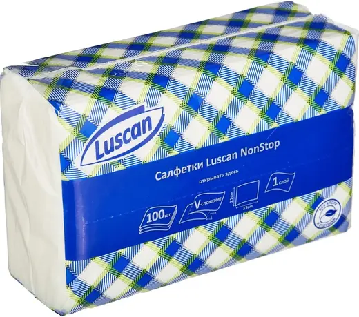 Luscan Non Stop салфетки бумажные (100 салфеток в пачке)