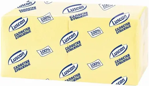 Luscan Profi Pack салфетки бумажные (400 салфеток в пачке) пастель желтые
