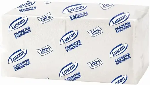 Luscan Profi Pack салфетки бумажные (400 салфеток в пачке) белые