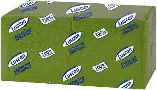 Luscan Profi Pack салфетки бумажные (400 салфеток в пачке) зеленые