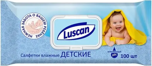 Luscan салфетки влажные детские (100 салфеток в пачке)