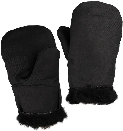 Ursus рукавицы утепленные с искусственным мехом диагональ черные Россия