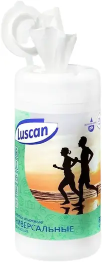 Luscan салфетки влажные универсальные освежающие (80 салфеток в банке)