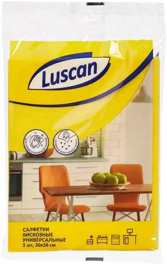 Luscan салфетки универсальные вискозные (3 салфетки)