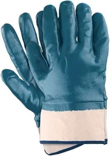Факел-Спецодежда перчатки синие полный облив, манжета крага