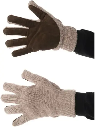 Союзспецодежда Taker Винтер перчатки полушерстяные двойные со спилковым наладонником (10/XL)