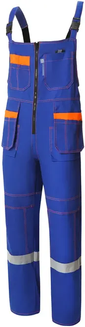 Союзспецодежда Профессионал-2 костюм рабочий с СОП (куртка + полукомбинезон 60-62) 194-200 василек/оранжевый/черный