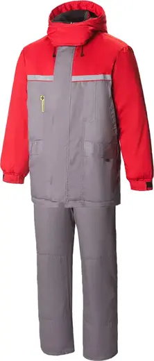 Союзспецодежда Континент костюм с СВП (куртка + полукомбинезон 60-62) 170-176 темно-серый/красный