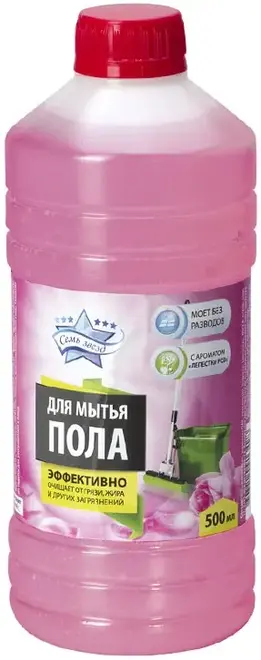 Семь Звезд с Ароматом Лепестки Роз средство для мытья пола (500 мл)