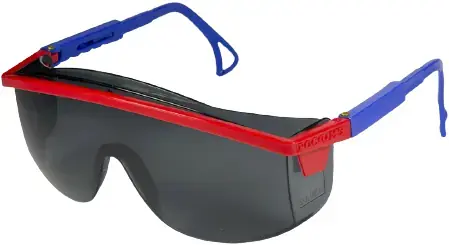 Росомз 037 Universal Titan очки защитные (открытый тип) 5-3.1 PL поликарбонат серые красный дужка синяя