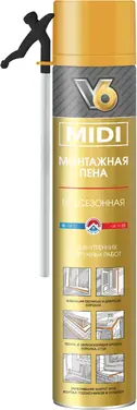 V6 Midi монтажная пена всесезонная для внутренних и наружных работ (560 г)