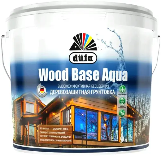 Dufa Wood Base Aqua высокоэффективная бесцветная деревозащитная грунтовка (2.5 л)