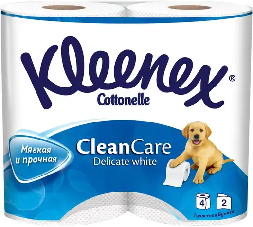 Kleenex Clean Care Delicate White бумага туалетная (4 рулона в упаковке)
