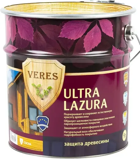 Veres Ultra Lazura декоративно-защитная лессирующая пропитка для древесины (9 л) №2