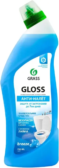 Grass Gloss Анти-Налет Breeze с Ароматом Лилии универсальное чистящее средство для ванны и туалета (750 мл)