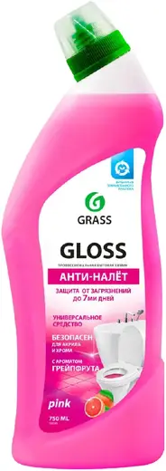 Grass Gloss Анти-Налет Pink с Ароматом Грейпфрута универсальное чистящее средство для ванны и туалета (750 мл)