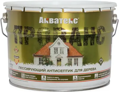 Акватекс Прованс лессирующий антисептик для дерева (9 л) тик