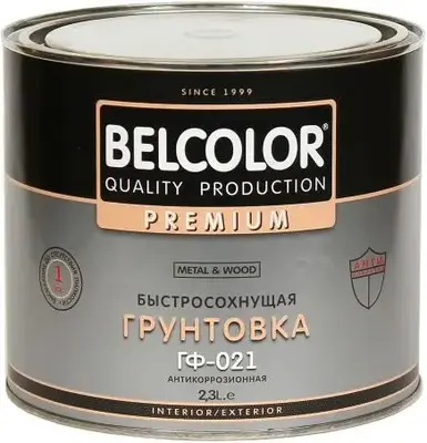 Belcolor Premium ГФ-021 Metal & Wood грунтовка антикоррозионная быстросохнущая (2.4 кг) серая