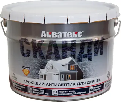 Акватекс Сканди кроющий антисептик для дерева (9 л база С) бесцветный