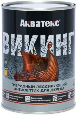 Акватекс Викинг гибридный лессирующий антисептик для дерева (750 мл) бесцветный