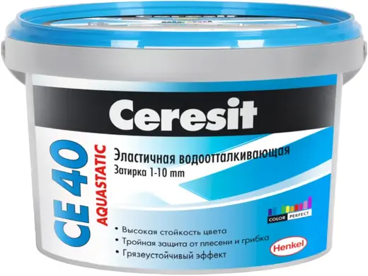 Ceresit CE 40 Aquastatic затирка эластичная водоотталкивающая (1 кг) №01 белая
