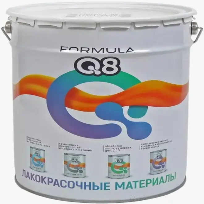 Formula Q8 грунт-эмаль 3 в 1 по ржавчине антикоррозионная (20 кг) черная