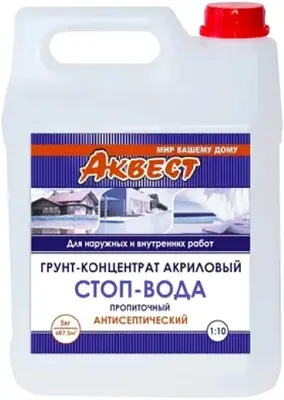 Аквест Стоп-Вода грунт-концентрат акриловый пропиточный антисептический (5 кг)