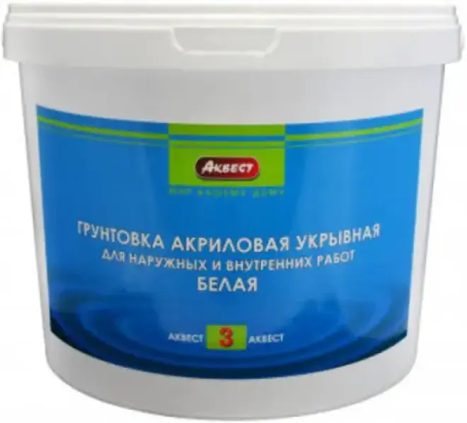 Аквест А 3 грунтовка акриловая укрывная (3 кг) белая