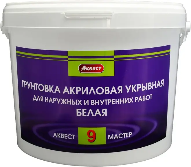 Аквест А 9 грунтовка акриловая укрывная (7 кг) белая