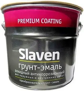 Slaven грунт-эмаль 3 в 1 алкидный антикоррозионный (3.2 кг) черный