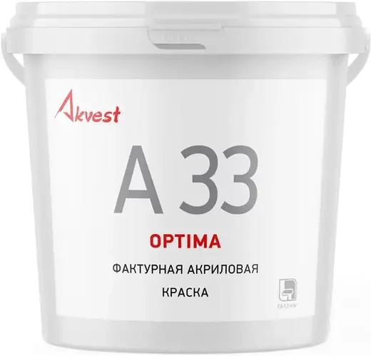 Аквест Optima A 33 фактурная акриловая краска (18 кг) супербелая
