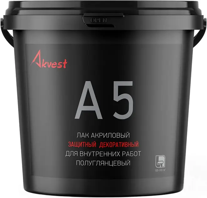Аквест A 5 лак акриловый защитный декоративный (10 кг) бесцветный полуглянцевый