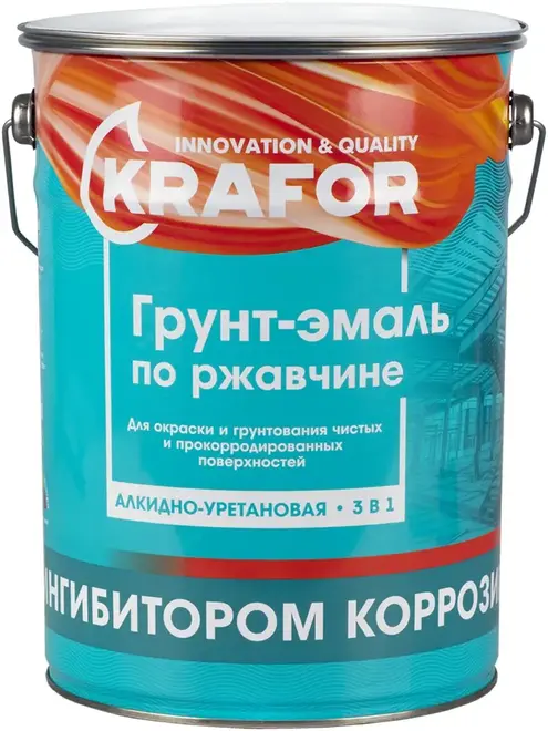 Крафор грунт-эмаль по ржавчине 3 в 1 (20 кг) голубая