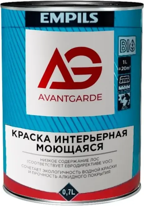 Эмпилс Avantgarde краска интерьерная моющаяся (700 мл) белая