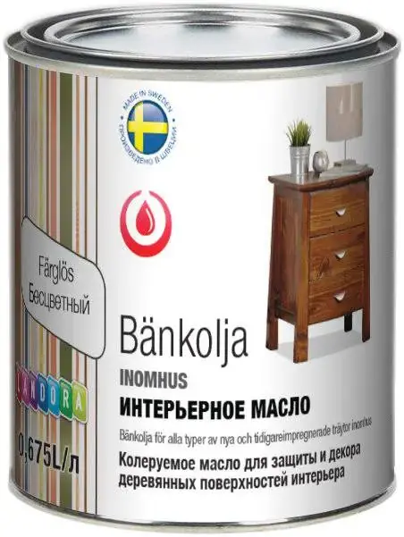 Landora Bankolja колеруемое интерьерное масло для защиты и декора (675 мл) бесцветное