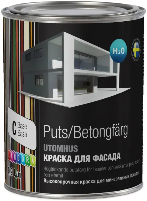 Landora Puts Betongfarg Utomhus высокопрочная краска для минеральных фасадов (900 мл) бесцветная