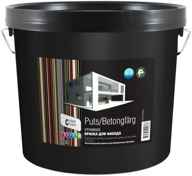 Landora Puts Betongfarg Utomhus высокопрочная краска для минеральных фасадов (9 л) бесцветная