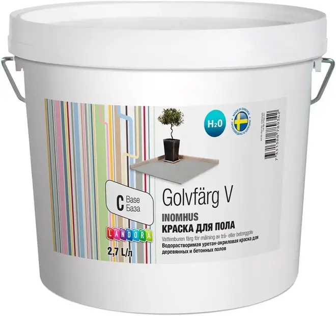 Landora Golvfarg V Inomhus водорастворимая уретан-акриловая краска для пола (2.7 л) бесцветная