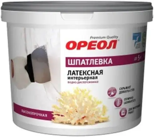 Ореол Premium Quality шпатлевка латексная интерьерная водно-дисперсионная (1.5 кг)