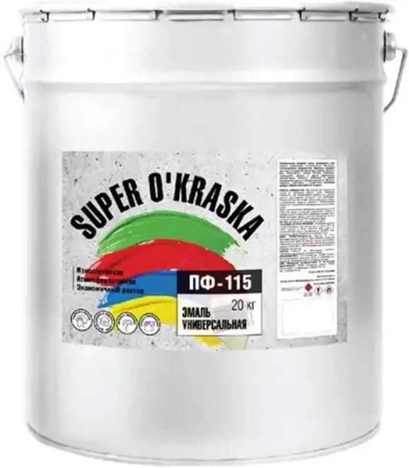 Super Okraska ПФ-115 эмаль универсальная (20 кг) белая глянцевая