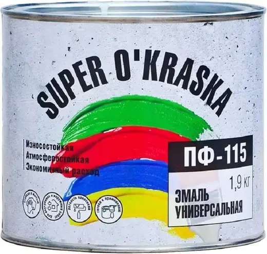 Super Okraska ПФ-115 эмаль универсальная (1.9 кг) серая глянцевая