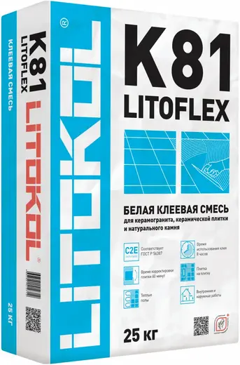 Литокол Litoflex K81 белая клеевая смесь (25 кг)