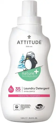 Attitude Laundry Detergent Lessive Liquide Fragrance-Free жидкость для стирки гипоаллергенная (1.05 л)
