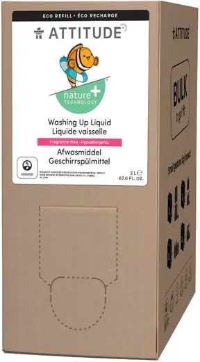 Attitude Washing Up Liquid Fragrance-Free жидкость для посуды гипоаллергенная концентрированная (2 л)