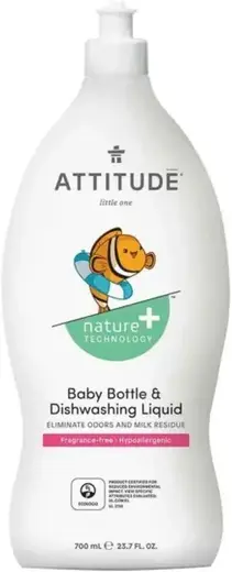 Attitude Baby Dishwashing Liquid Fragrance-Free средство для мытья детской посуды (700 мл)